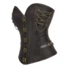 Corset steampunk marron avec rivets, cuir et chaînes Skylar (3) Corset steampunk marron avec rivets, cuir et chaînes Skylar (3)