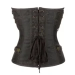 Corset steampunk marron avec rivets, cuir et chaînes Skylar (5) Corset steampunk marron avec rivets, cuir et chaînes Skylar (5)