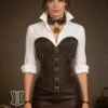 Corset steampunk marron skylar (vue face) Corset steampunk marron skylar (vue face)