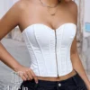 Bustier blanc court dos nu Alexa (face) Bustier blanc court dos nu Alexa (face)