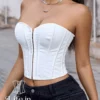 Bustier blanc court dos nu Alexa (profil) Bustier blanc court dos nu Alexa (profil)