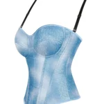 Bustier bleu glacé à bonnets moulés Crystal (5) Bustier bleu glacé à bonnets moulés Crystal