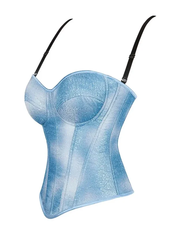 Bustier bleu glacé à bonnets moulés Crystal (5) Bustier bleu glacé à bonnets moulés Crystal