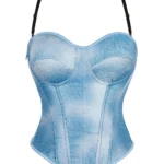 Bustier bleu glacé à bonnets moulés Crystal (6) Bustier bleu glacé à bonnets moulés Crystal