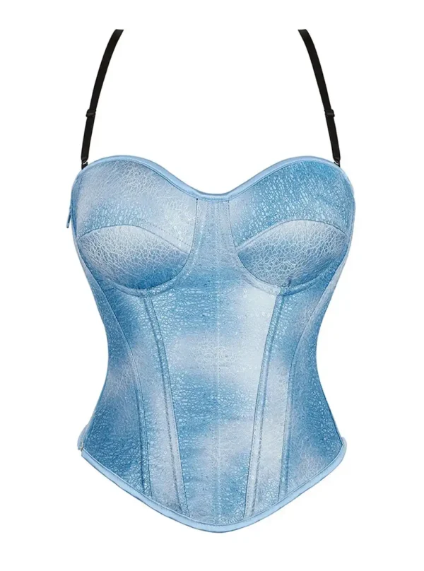 Bustier bleu glacé à bonnets moulés Crystal (6) Bustier bleu glacé à bonnets moulés Crystal