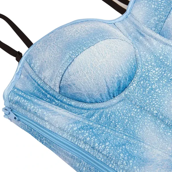 Bustier bleu glacé à bonnets moulés Crystal (7) Bustier bleu glacé à bonnets moulés Crystal