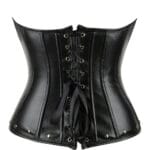 Corset cuir gothique noir avec rivets Storm (dos) Corset cuir gothique noir avec rivets Storm (dos)