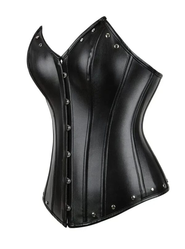 Corset cuir gothique noir avec rivets Storm (profil) Corset cuir gothique noir avec rivets Storm (profil)