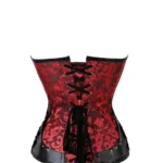 Corset steampunk rouge et cuir noir Nox (4) Corset steampunk rouge et cuir noir Nox (4)