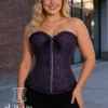 Corset violet zippé en brocart Ametta Corset violet zippé en brocart Ametta