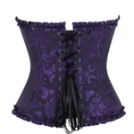 Corset violet zippé en brocart Ametta