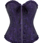 Corset violet zippé en brocart Ametta