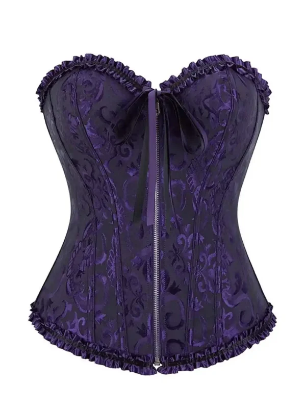 Corset violet zippé en brocart Ametta - Pratique & Chic (4) Corset violet zippé en brocart Ametta