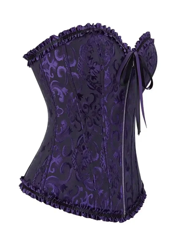 Corset violet zippé en brocart Ametta - Pratique & Chic (5) Corset violet zippé en brocart Ametta
