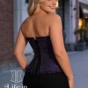 Corset violet zippé en brocart Ametta (dos) Corset violet zippé en brocart Ametta (dos)