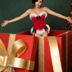Guêpière Noël rouge corset en velours Christmas 2 Guêpière Noël rouge corset en velours Christmas