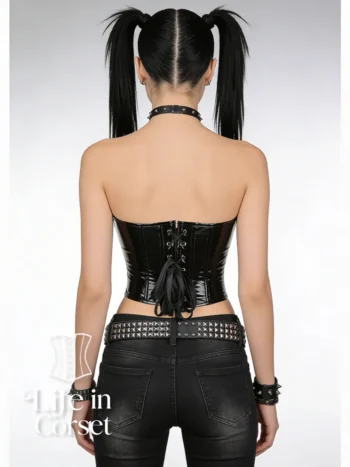 Bustier Latex Noir PVC Selena (arrière)