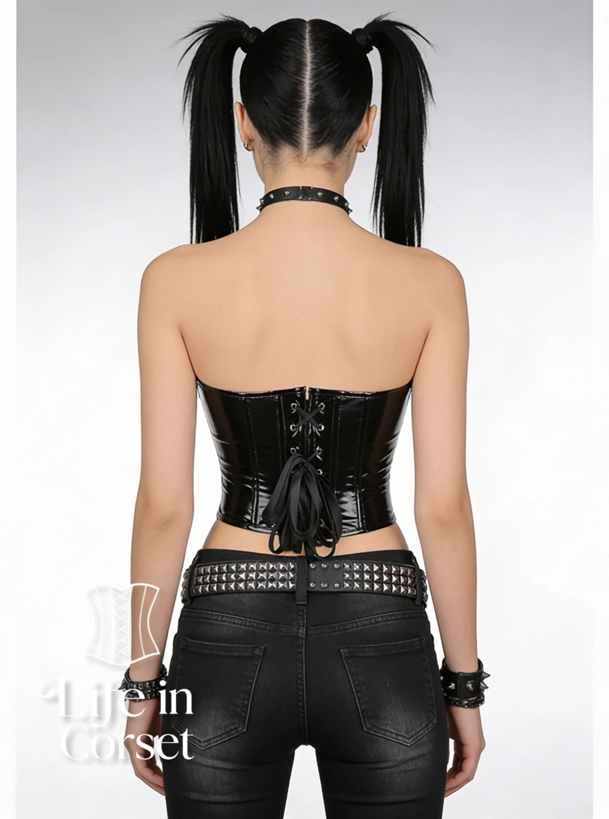 Bustier Latex Noir PVC Selena (arrière) Bustier Latex Noir PVC Selena (arrière)