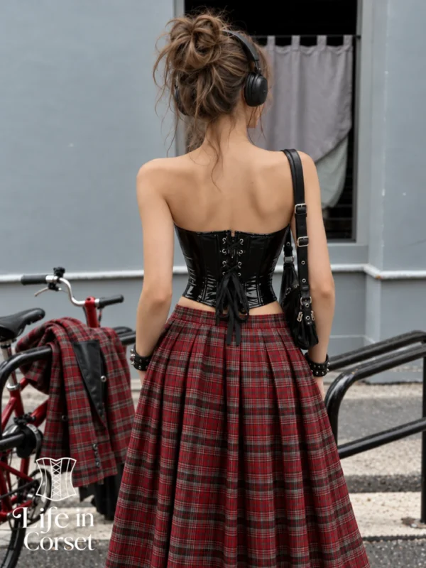 Bustier Latex Noir PVC Selena