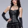Bustier simili cuir à bretelles Valkyrie