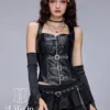 Bustier simili cuir à bretelles Valkyrie (face)