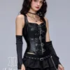 Bustier simili cuir à bretelles Valkyrie (profil)