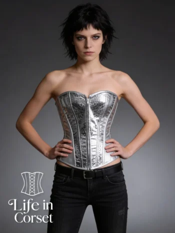 Corset argenté léopard métallisé Callista Corset argenté léopard métallisé Callista