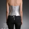 Corset argenté léopard métallisé Callista (vue de dos) Corset argenté léopard métallisé Callista (vue de dos)