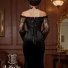 Corset noir gothique et manches en dentelle Nyssa (dos) Corset noir gothique et manches en dentelle Nyssa (dos)