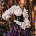 Corset serre-taille effet latex noir Kaya Corset serre-taille effet latex noir Kaya