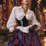 Corset serre-taille effet latex noir Kaya 2 Corset serre-taille effet latex noir Kaya