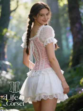 Bustier rose et blanc princesse Light Fairy (dos)