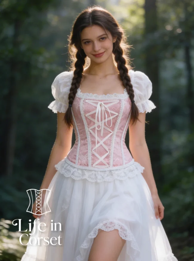 Bustier rose et blanc princesse Light Fairy (face) Bustier rose et blanc princesse Light Fairy (face)
