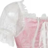 Bustier rose et blanc princesse Light Fairy (lacage satin et fermeture zip) Bustier rose et blanc princesse Light Fairy (lacage satin et fermeture zip)