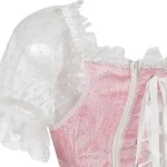 Bustier rose et blanc princesse Light Fairy (lacage satin et fermeture zip) Bustier rose et blanc princesse Light Fairy (lacage satin et fermeture zip)