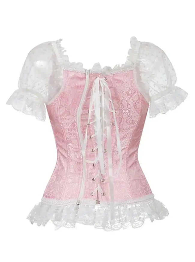 Bustier rose et blanc princesse Light Fairy (vue de dos) Bustier rose et blanc princesse Light Fairy (vue de dos)
