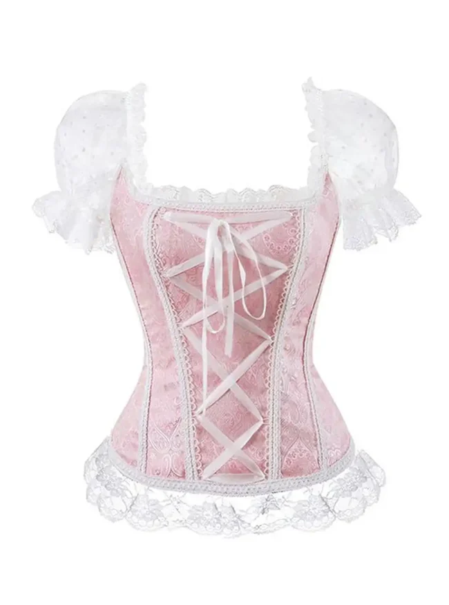 Bustier rose et blanc princesse Light Fairy (vue de face) Bustier rose et blanc princesse Light Fairy (vue de face)