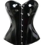 Corset en vinyle noir Nyxia (1) Corset en vinyle noir Nyxia