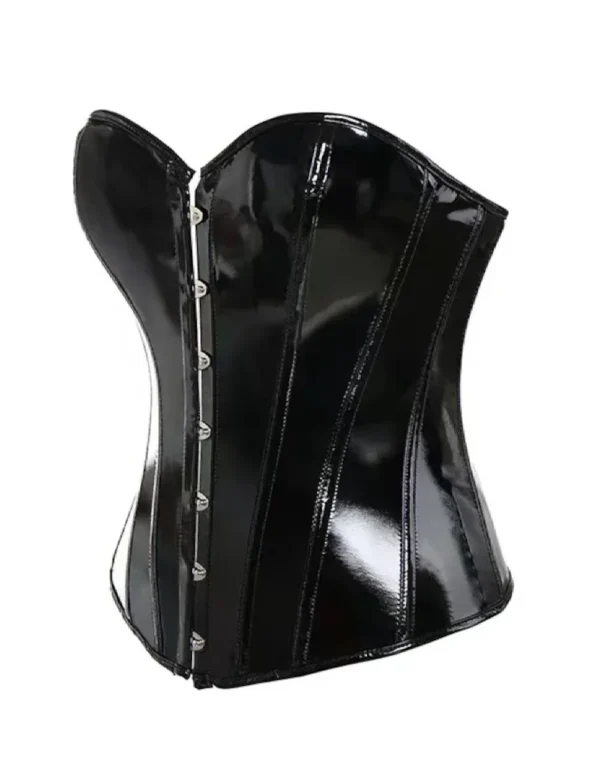 Corset en vinyle noir Nyxia (3) Corset en vinyle noir Nyxia