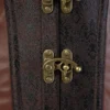 Corset guerrière médiévale cuir et laiton Althea (buscs dorés)