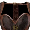 Corset guerrière médiévale cuir et laiton Althea (partie haute)