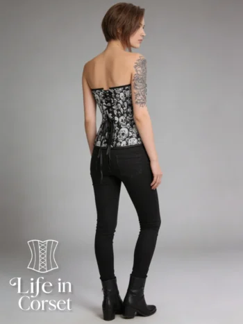 Corset punk gothique à têtes de mort Skull Queen (dos)