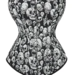 Corset punk gothique à têtes de mort (face) Corset punk gothique à têtes de mort (face)
