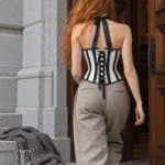 Corset rayé noir et blanc Freya