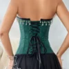 Corset vert bijou avec perles Aurelia (arrière) Corset vert bijou avec perles Aurelia (arrière)