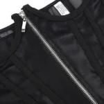 Serre-taille noir transparent zippé Ornélia (fermeture éclair)