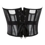 Serre-taille noir transparent zippé Ornélia (vue réelle, de dos)