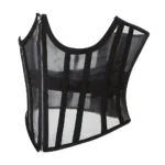 Serre-taille noir transparent zippé Ornélia (vue réelle, de profil)