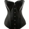 corset en vinyle noir nyxia (détail face avant) corset en vinyle noir nyxia (détail face avant)
