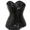 corset en vinyle noir nyxia (détail vue de dos) corset en vinyle noir nyxia (détail vue de dos)